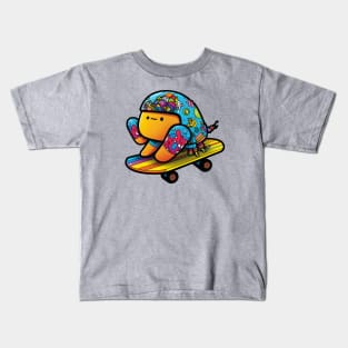 Kawaii Hermit Crab Skateboard Cartoon Art Print Kids T-Shirt